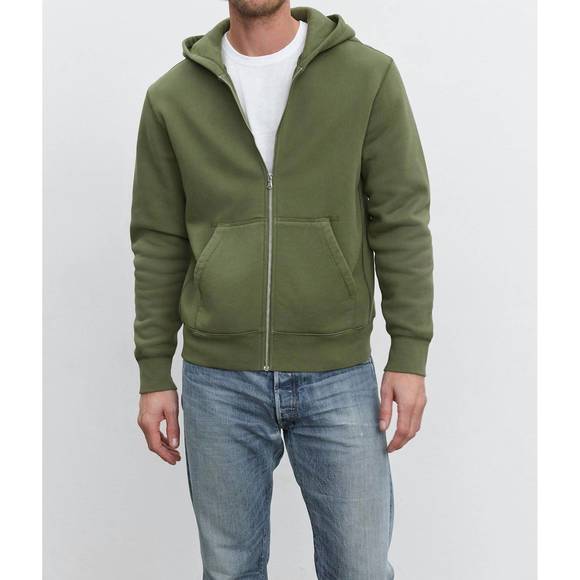 NEW VELVET BY GRAHAM & SPENCER ren zip up hoodie in fern - Picture 1 of 5